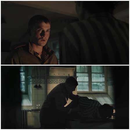 Military man rape a female prisoner of a Nazi concentration camp