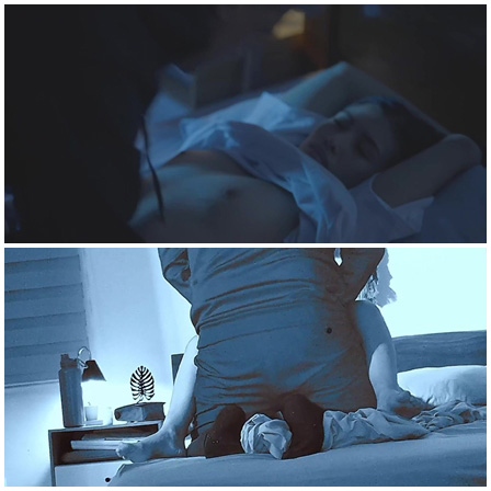 Rapist watches the tape with his victim